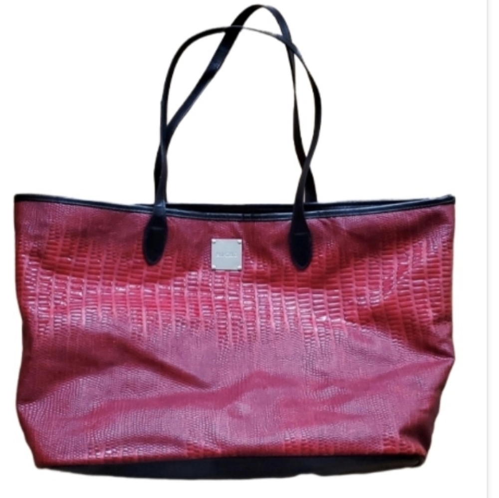 Miche Red Faux Python Snake‎ Tote Bag
